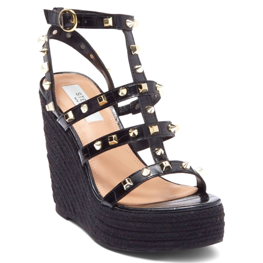 Steve Madden Scout Cage Studded Espadrille Wedge - NWOB